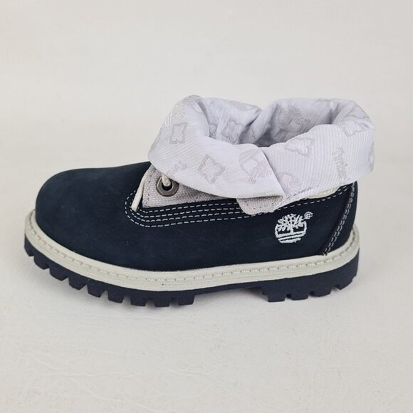 Timberland Roll Top FRDHM TODDLER Boots Waterproof NAVY Leather - Picture 1 of 10